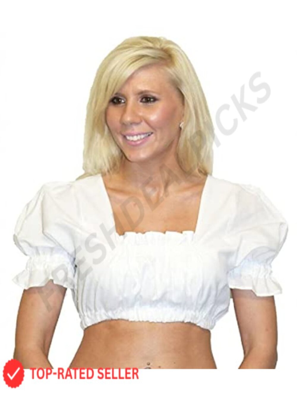 Dirndl Trachten Haus Womens German Dirndl Crop Top Blouse